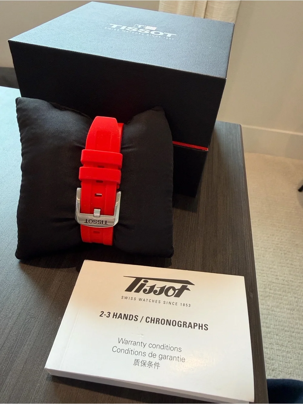 Tissot Watch - PRC 200 43MM - Stainless Steel Case, Red Synthetic Strap (New)